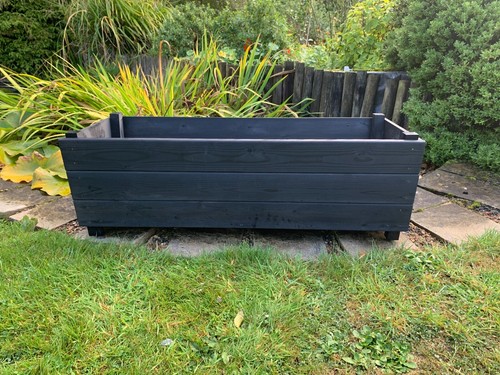 Black wooden planters - black,