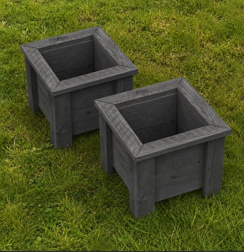 Wooden garden planters 24cm - wooden,