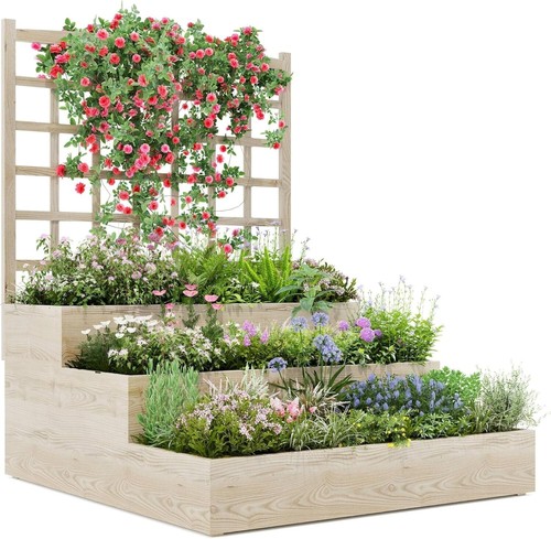 Tier wooden planter - wooden,