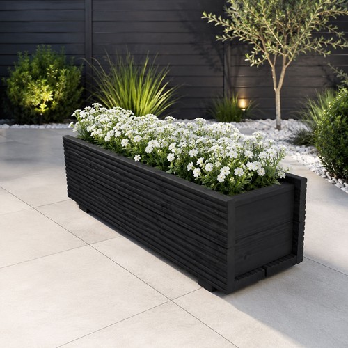 Wooden decking garden trough - wooden,