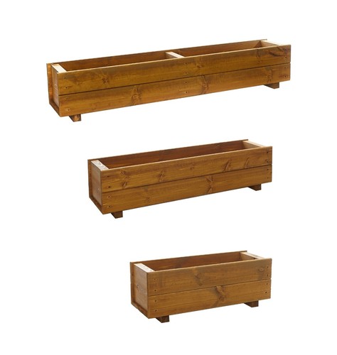 Rectangular wooden planters - wooden,