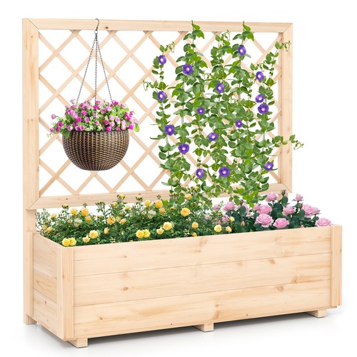 Wooden elevated planter box - wooden,