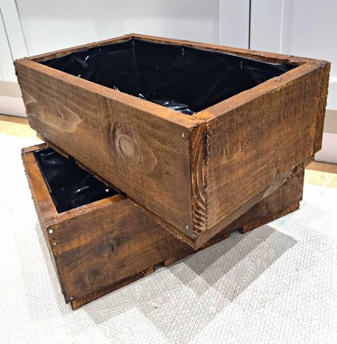 Pair wooden garden planters - of,