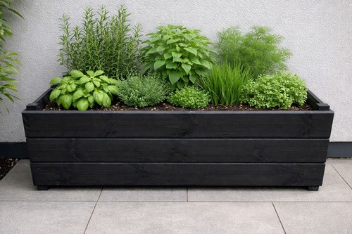 Outdoor wooden planter box - wooden,