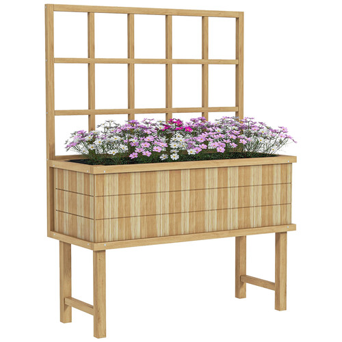 Outsunny raised wooden planter - outsunny,