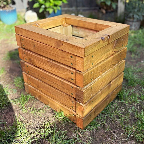 Wooden square outdoor planter - wooden,