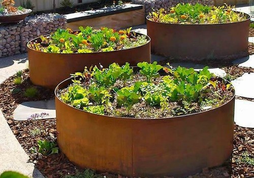 Large planter circular rustic - circular,