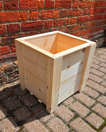 Square wooden planter garden - planter,