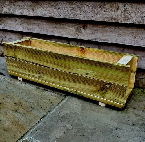 Long garden wooden planter - long,