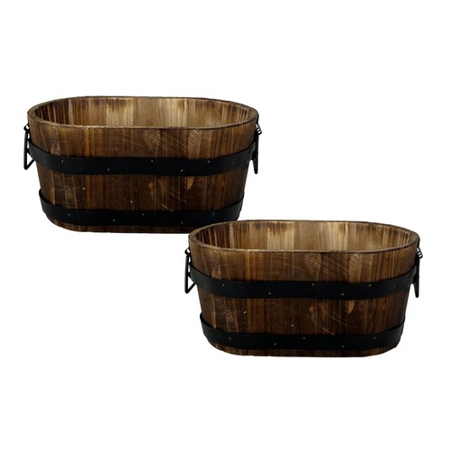 2pc oval wooden - wooden, container