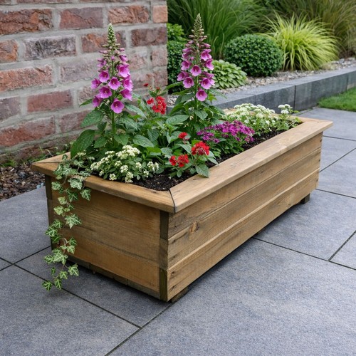 Large wooden garden planter - large,