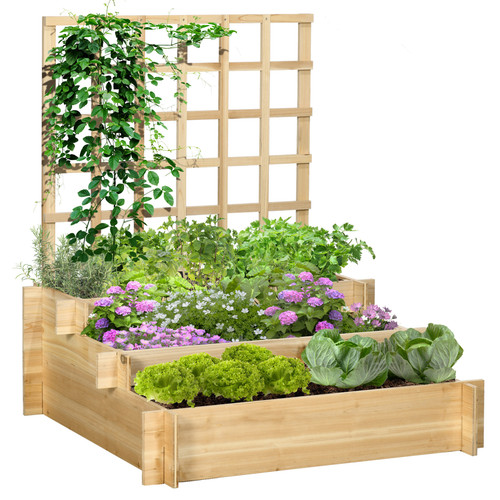 Outsunny tier wooden garden - tier,