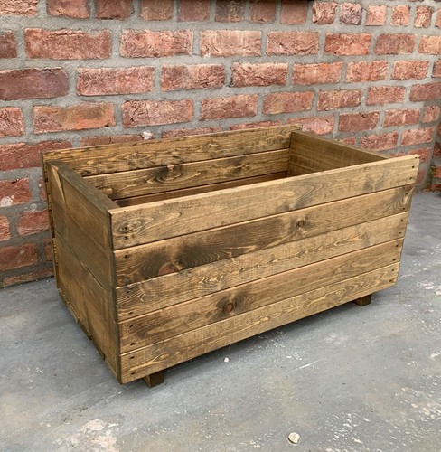 Wooden trough planter - trough,