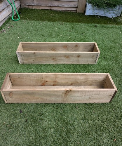 80cm garden wooden planter - 80cm, x2