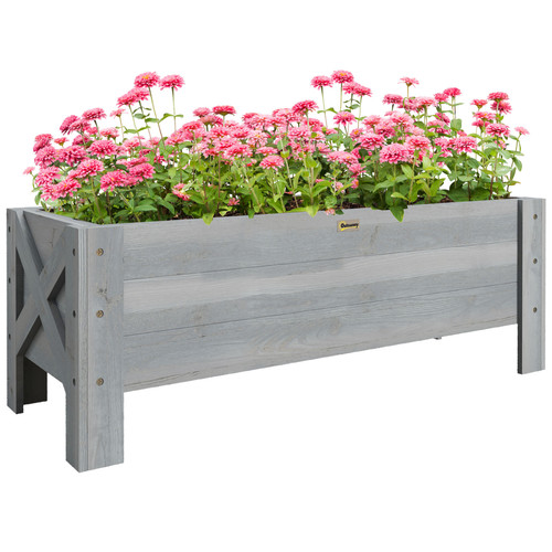 Outsunny wooden raised garden - wooden,