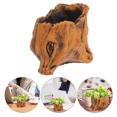 Chocolate wooden cement flower - cement,