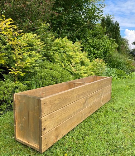 Large wooden planter trough - wooden,
