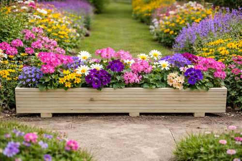 Wooden trough planters - planters,