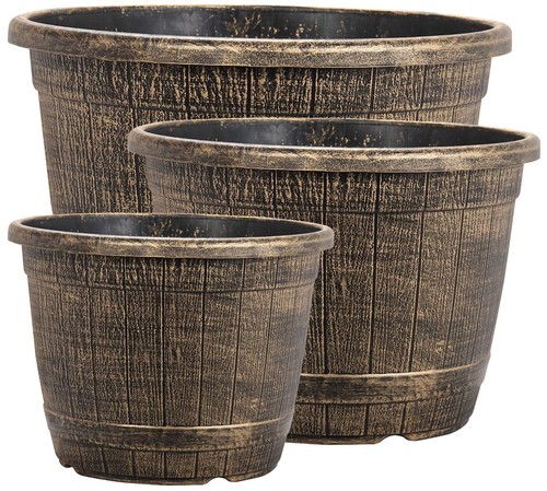 Bronze wooden barrel - bronze,
