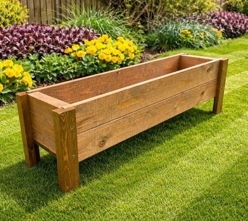 Wooden garden planter flower - wooden,