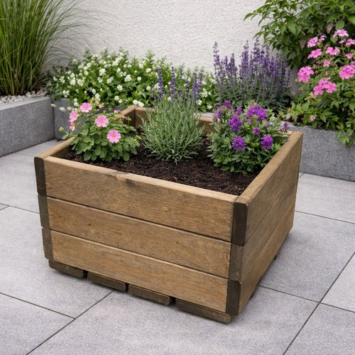 Wooden square garden planter - wooden,