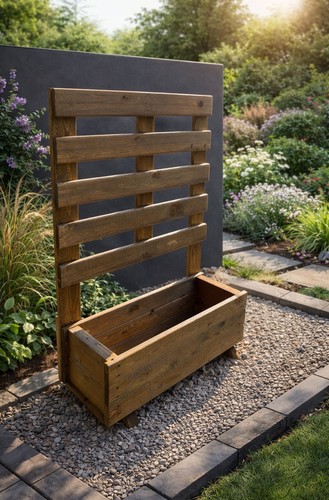 Garden wooden planter with - garden,