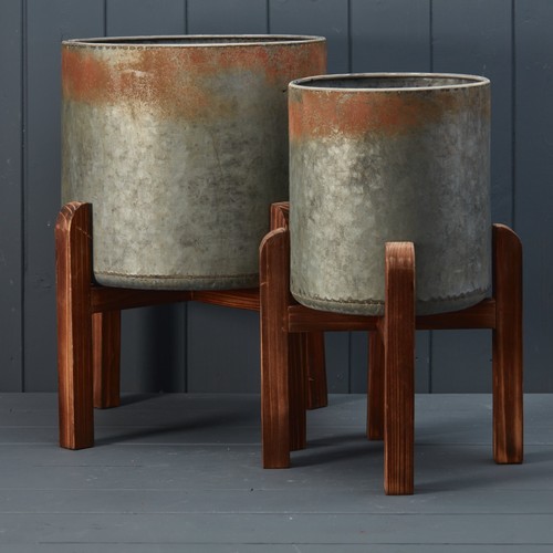Metal rustic indoor plant pots - metal,