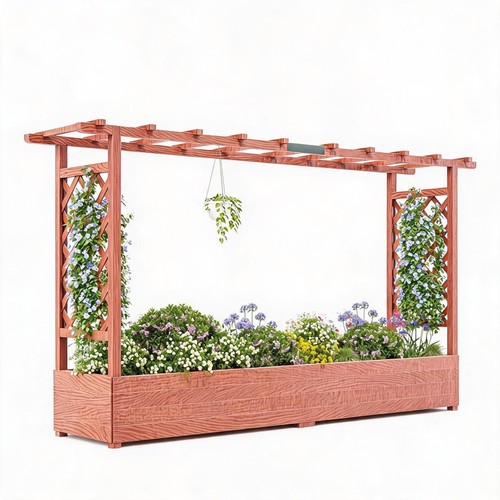 Elevated wooden planters - elevated,