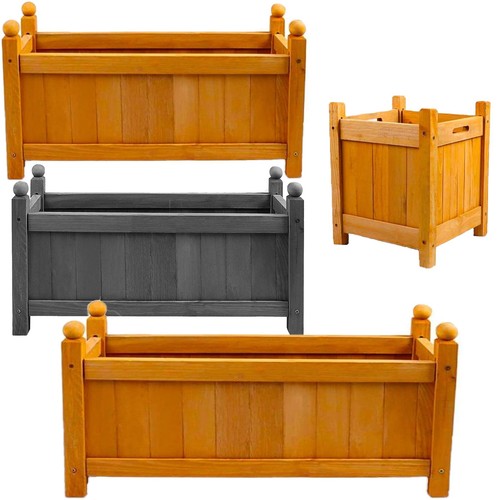 Large wooden garden planter - garden,