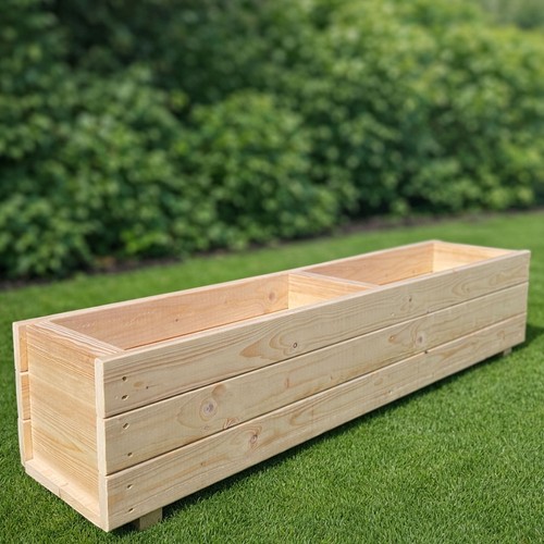 Wooden garden trough planter - garden,