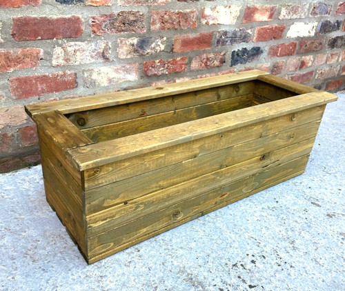 Large wooden planter trough - large,