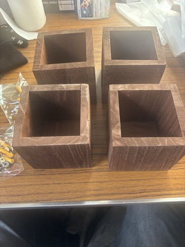 Set wooden square plant - 4,
