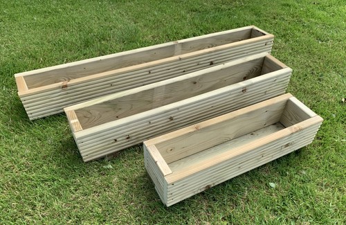 Wooden garden decking planters - wooden,