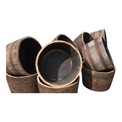 Half whisky barrel planter - barrel,