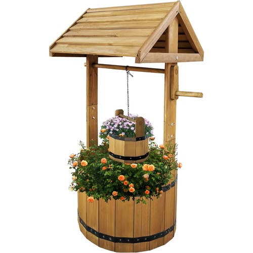 Large wooden wishing well - large,