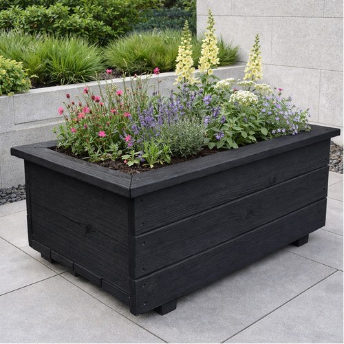 Wooden trough planter heavy - trough,